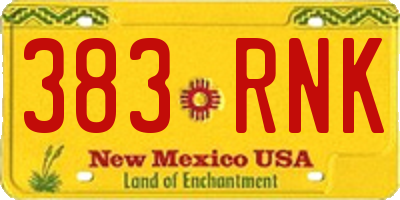 NM license plate 383RNK