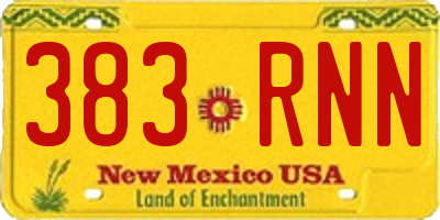 NM license plate 383RNN