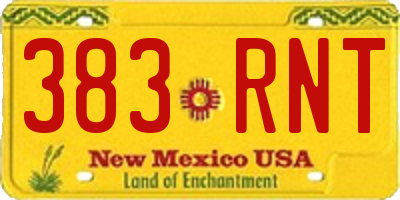 NM license plate 383RNT