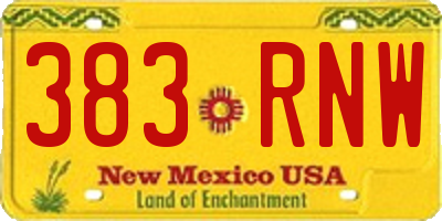 NM license plate 383RNW