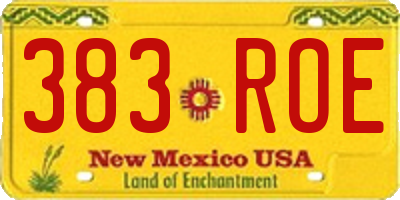 NM license plate 383ROE