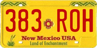 NM license plate 383ROH
