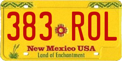 NM license plate 383ROL
