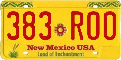 NM license plate 383ROO