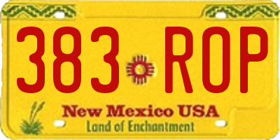 NM license plate 383ROP