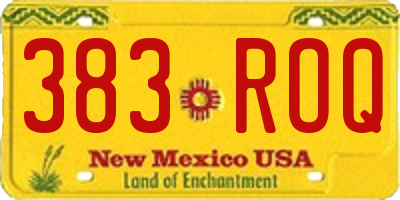 NM license plate 383ROQ