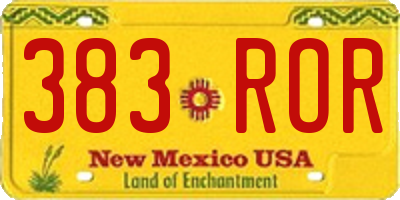 NM license plate 383ROR