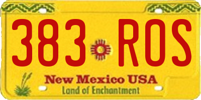 NM license plate 383ROS