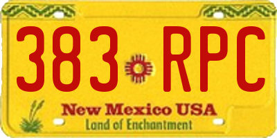 NM license plate 383RPC