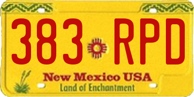 NM license plate 383RPD