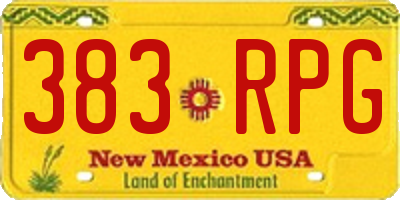 NM license plate 383RPG