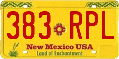 NM license plate 383RPL
