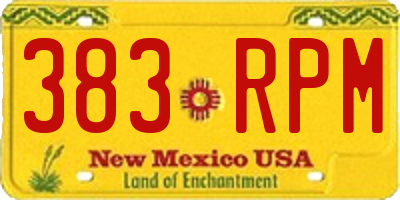 NM license plate 383RPM