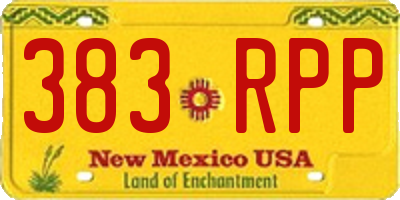 NM license plate 383RPP