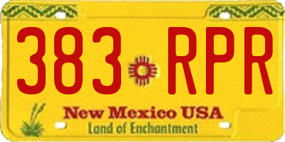 NM license plate 383RPR