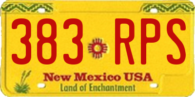 NM license plate 383RPS