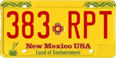 NM license plate 383RPT