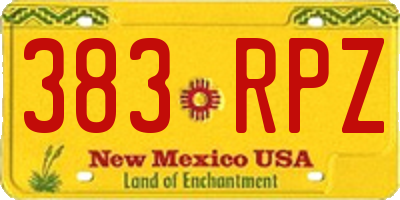 NM license plate 383RPZ