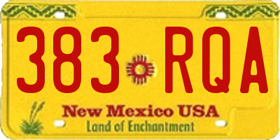 NM license plate 383RQA