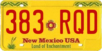 NM license plate 383RQD