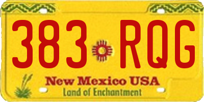 NM license plate 383RQG