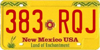 NM license plate 383RQJ