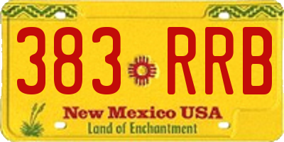 NM license plate 383RRB