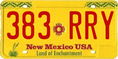 NM license plate 383RRY