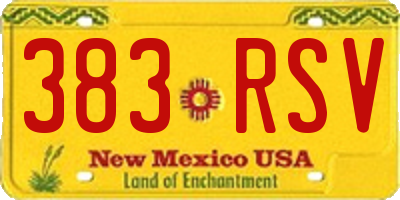NM license plate 383RSV