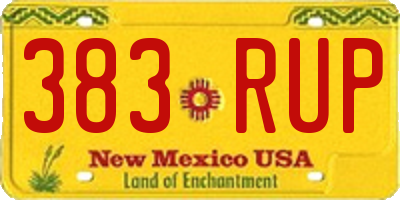 NM license plate 383RUP