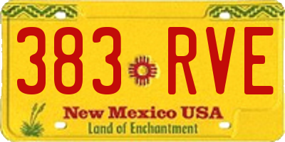 NM license plate 383RVE