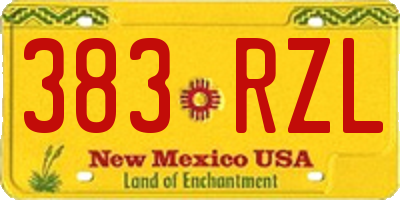 NM license plate 383RZL