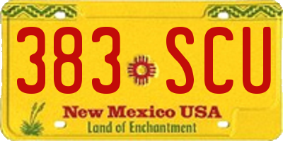 NM license plate 383SCU