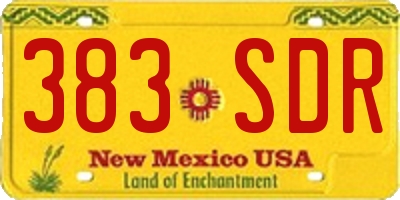 NM license plate 383SDR