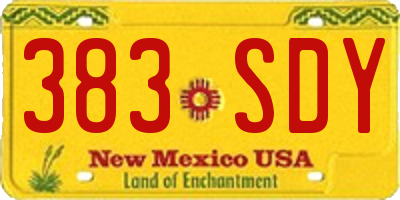 NM license plate 383SDY