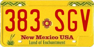 NM license plate 383SGV