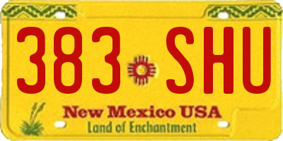 NM license plate 383SHU