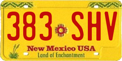 NM license plate 383SHV