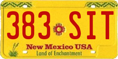 NM license plate 383SIT