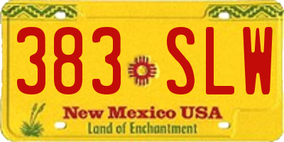 NM license plate 383SLW