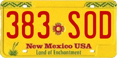 NM license plate 383SOD