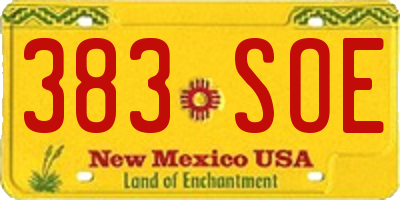 NM license plate 383SOE