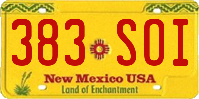 NM license plate 383SOI