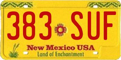 NM license plate 383SUF