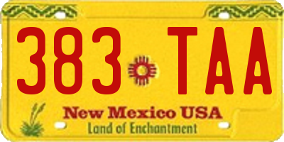NM license plate 383TAA