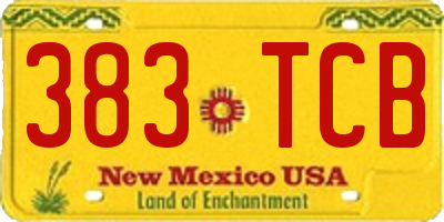 NM license plate 383TCB