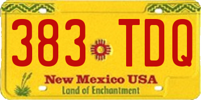 NM license plate 383TDQ