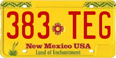 NM license plate 383TEG