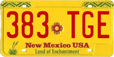 NM license plate 383TGE