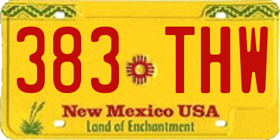 NM license plate 383THW